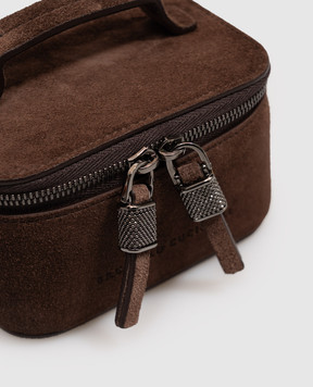 Brunello Cucinelli Коричневый замшевый ящик для украшений MWDLM2727