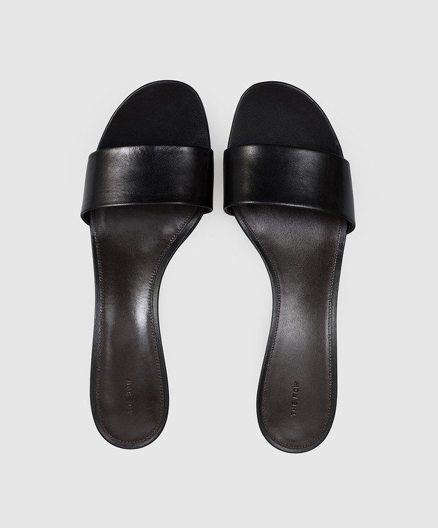 The Row Чорні шкіряні мюлі F1825SL1 зображення 4