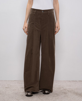 Brunello Cucinelli Коричневі штани з ланцюжком моніль MB152P9022