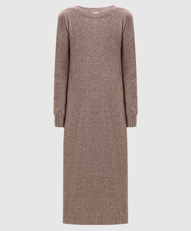 Max Mara Weekend Бежевое платье миди GOCCIA с шерстью и шелком WKDGOCCIA