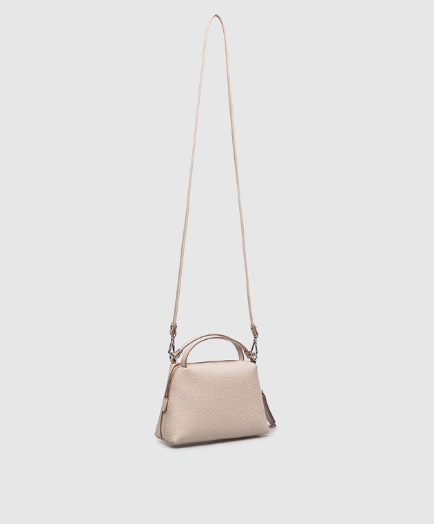 Gianni Chiarini Бежевая кожаная сумка Alifa BS8145COMMGRN изображение 3