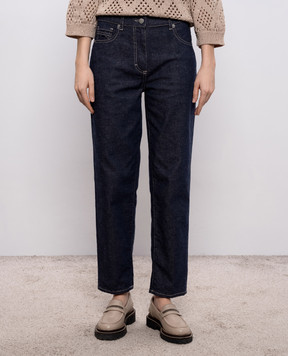 Peserico Синие джинсы с льном с патчем логотипа P04621L1207934