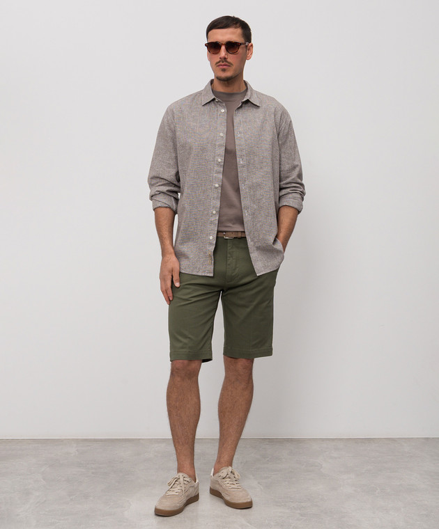 Cashmere&Whiskey Шорты цвета хаки из хлопка 0276109345 изображение 2