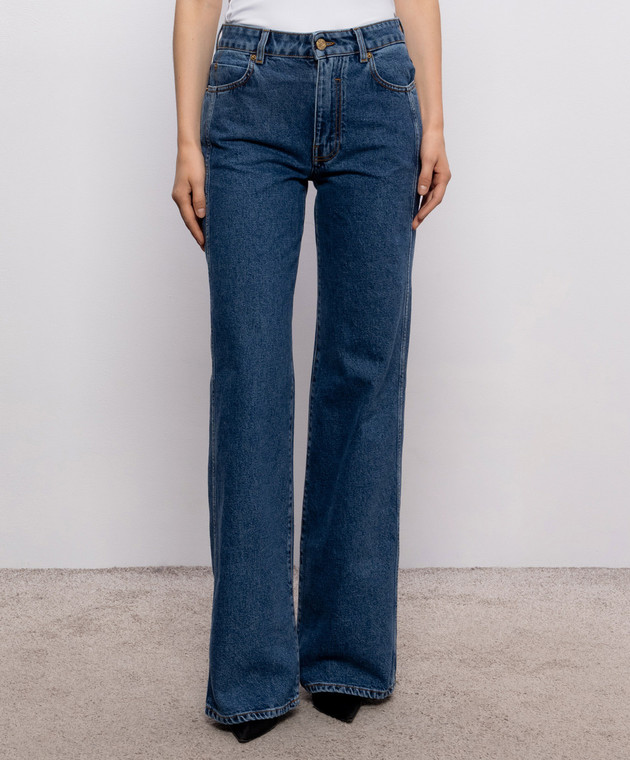 Balmain Синие джинсы с логотип патч HF1MI052DG08 изображение 3
