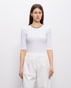 Brunello Cucinelli Белый топ MG902DO300