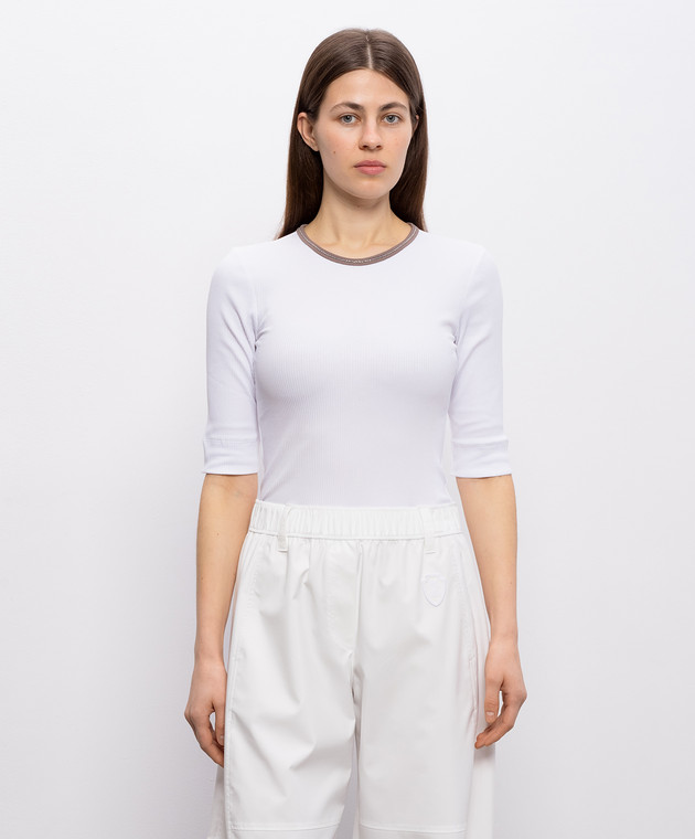 Brunello Cucinelli Белый топ MG902DO300 изображение 3