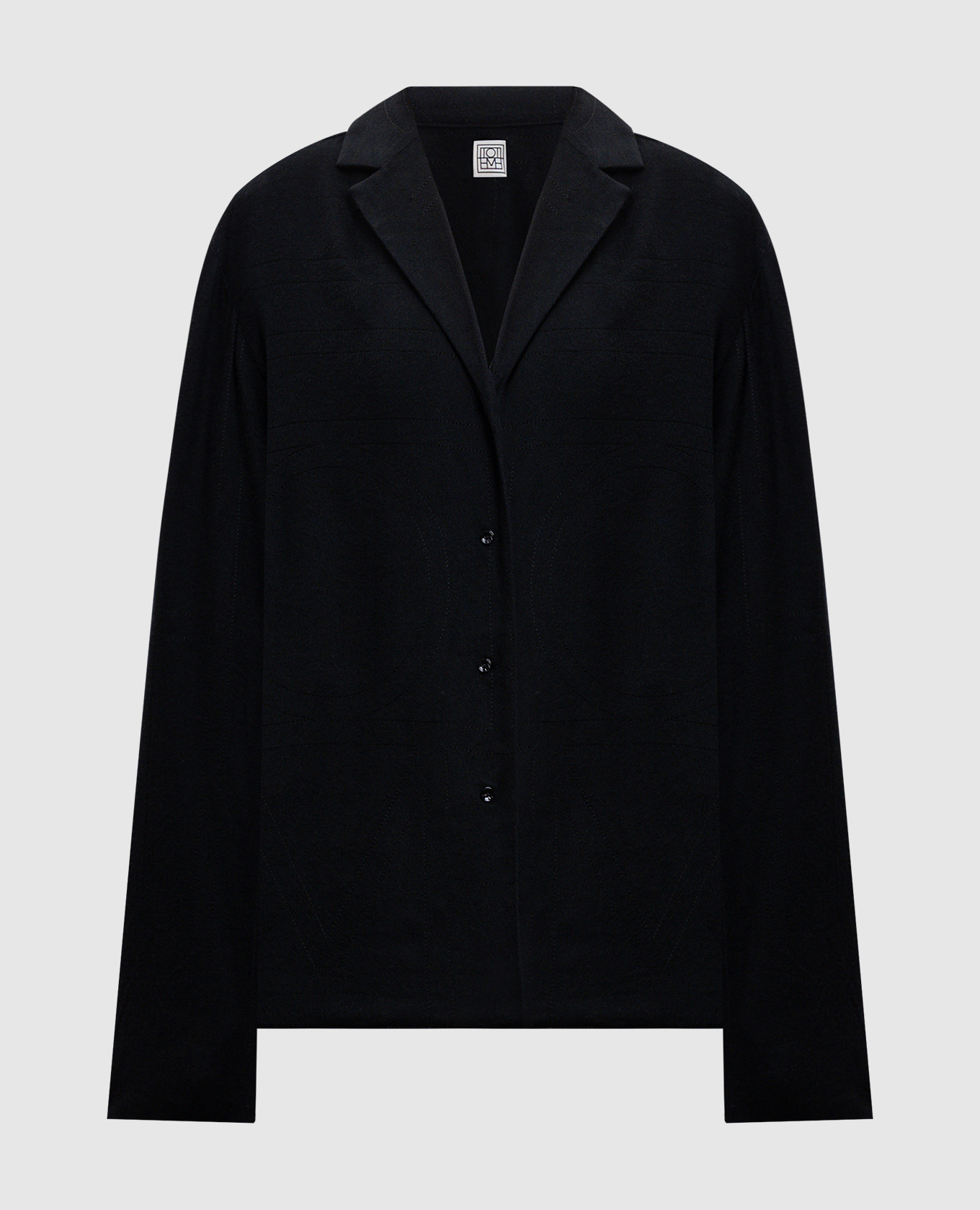 

Черная рубашка с вышивкой логотипа монограммы, Черный, Рубашки