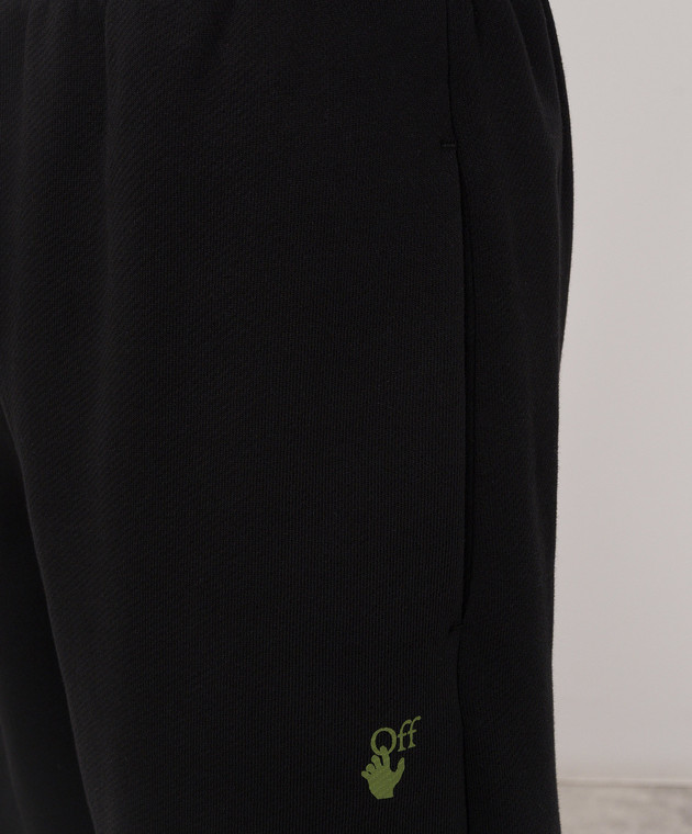 Off-White Черные спортивные брюки с принтом Spices Arrow 44MCH05AF26F005 изображение 5