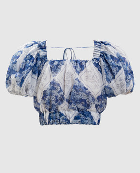 Twinset Білий топ з рамі в принт 261TP213D