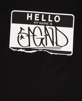 Sprayground Дитячий чорний лонгслів з принтом SPY946BLK