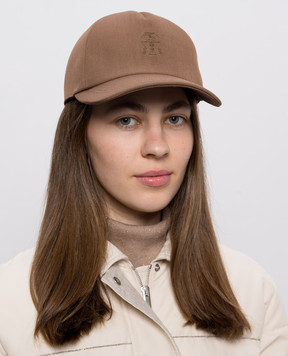 Brunello Cucinelli Коричневая кепка с шерстью MCAP90230P