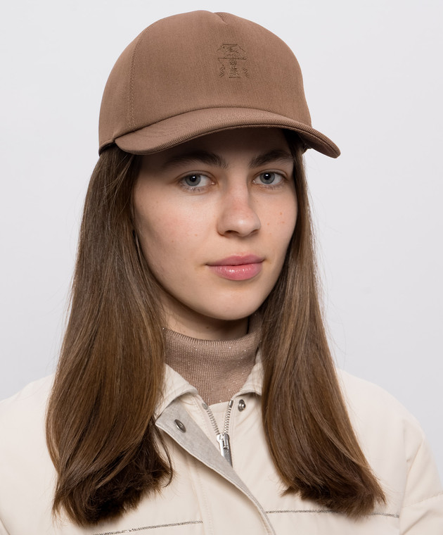 Brunello Cucinelli Коричневая кепка с шерстью MCAP90230P изображение 2