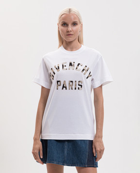 Givenchy Біла футболка з нашивкою BW70G83YV2