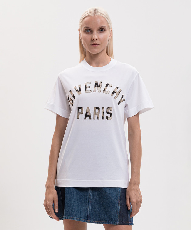 Givenchy Біла футболка з нашивкою BW70G83YV2 зображення 3