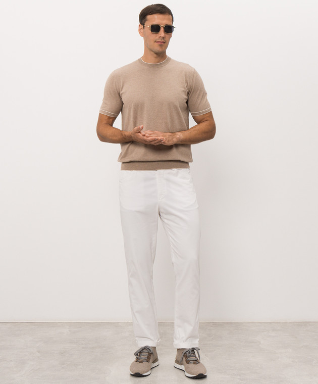 Bertolo Cashmere Бежевая футболка из хлопка 902204002056 изображение 2