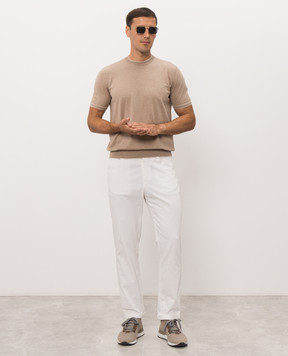 Bertolo Cashmere Бежева футболка з бавовни 902204002056