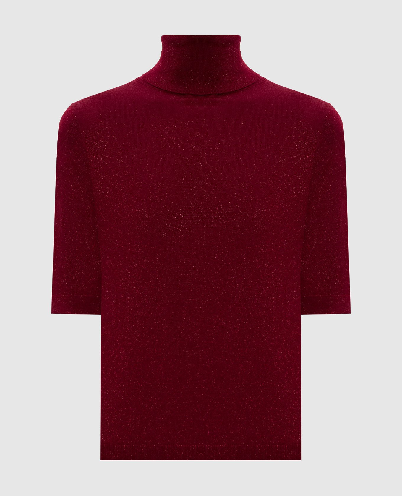 Red merino wool top with lurex Allude