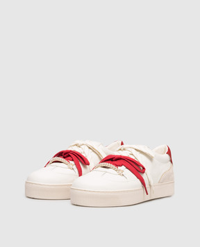 Stuart Weitzman Білі шкіряні кросівки COLTON з логотипом SN031