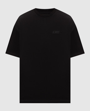 AMIRI Чорна футболка з фактурною вишивкою логотипа AMJYTE1061