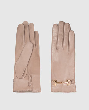 Sermoneta Gloves Бежеві шкіряні рукавички A109MODGRIMALDA