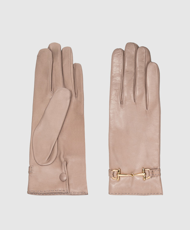 Sermoneta Gloves Бежеві шкіряні рукавички A109MODGRIMALDA