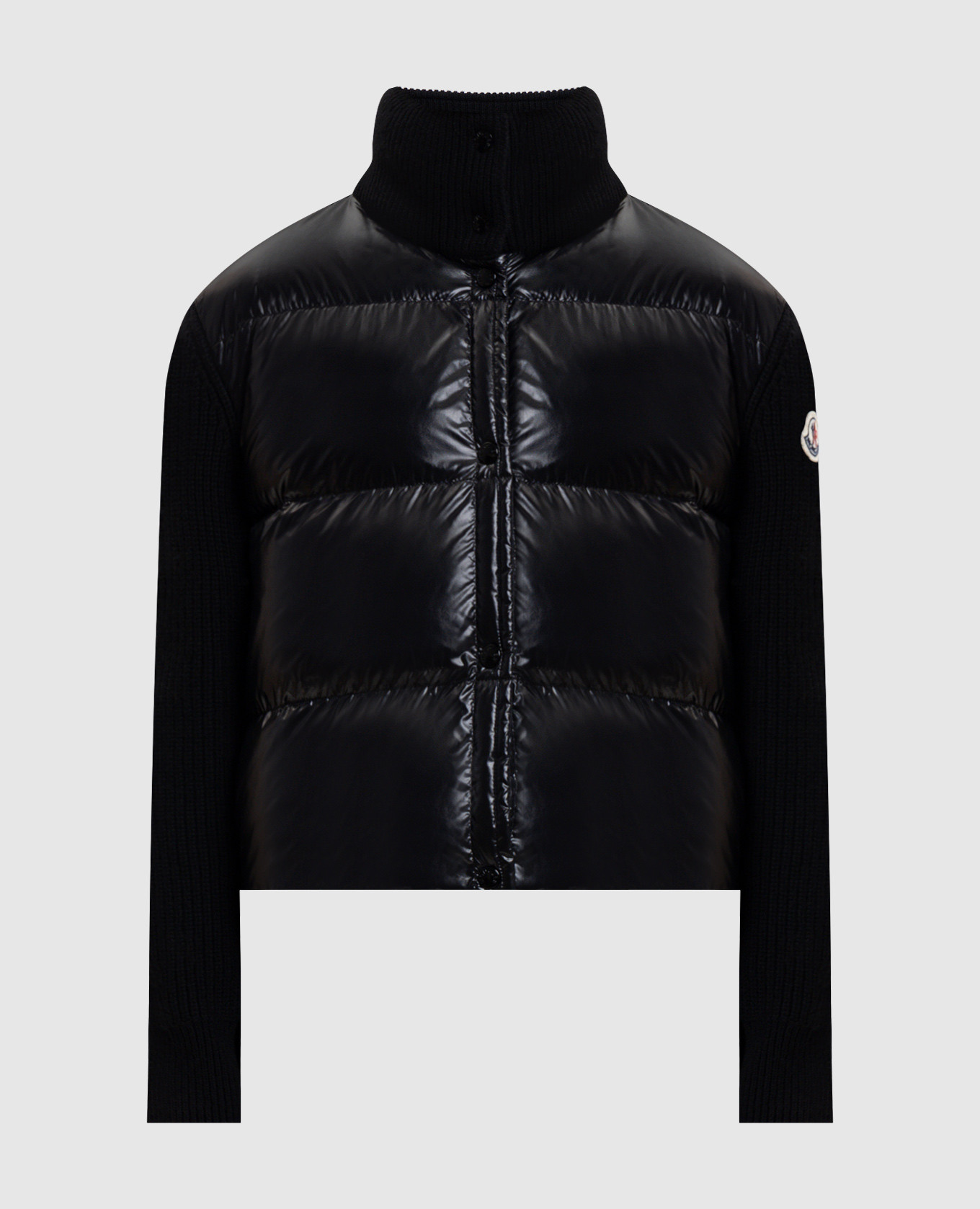 

Черная пуховая куртка с шерстью и кашемиром, Черный, Куртки