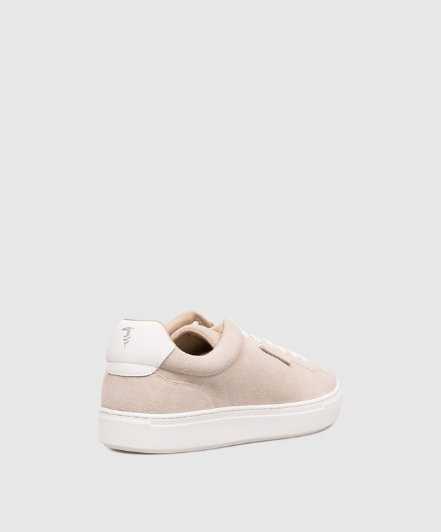 Trussardi Бежеві замшеві кросівки з логотипом N029S101007NMNS01L50 зображення 3
