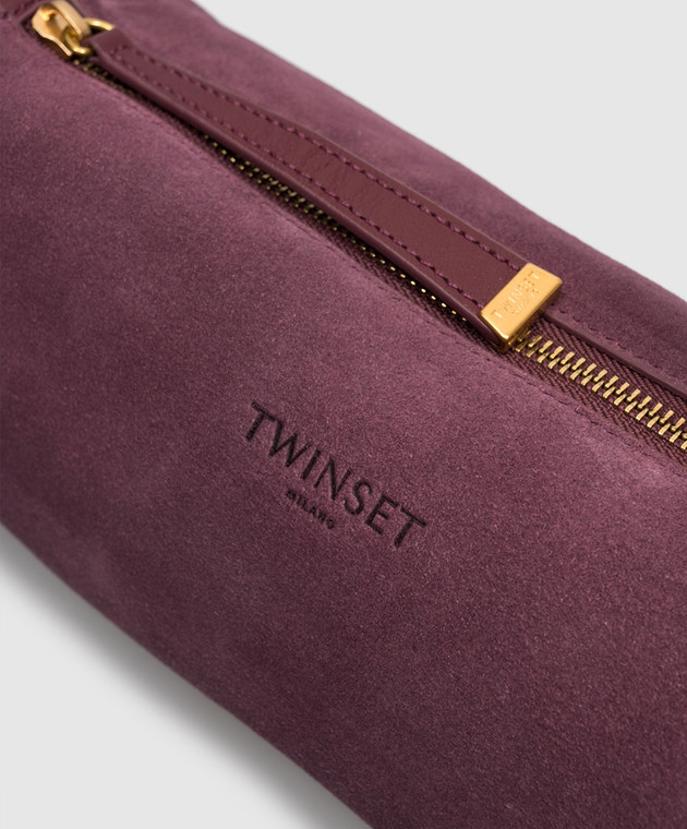 Twinset Бордовая замшевая сумка 262TD8232 изображение 4