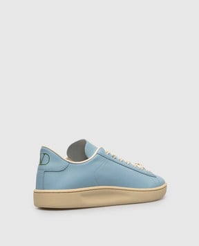 Valentino Блакитні шкіряні кросівки Royco з логотипом 8W2S0LX9BYA
