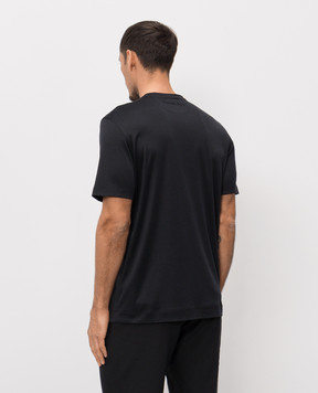 Stefano Ricci Чорна футболка з шовком MVH6100140KATBP