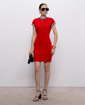 Versace Красное платье с контрастным узором 10257671A18356