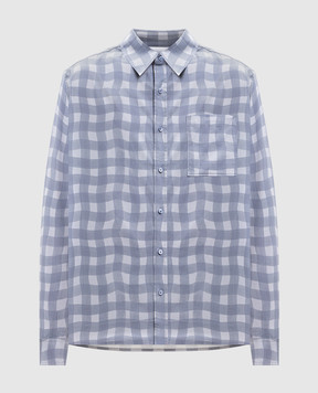 Axel Arigato Серая рубашка Distort Gingham в клеточку A3876001