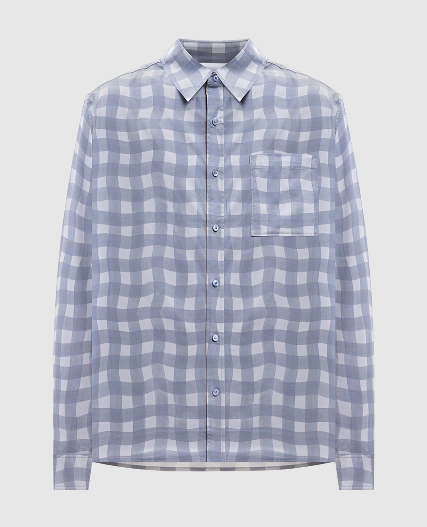

Серая рубашка Distort Gingham в клеточку, Серый, Рубашки