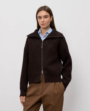 Brunello Cucinelli Коричневий кардиган з кашеміру та шовку MBM753506P
