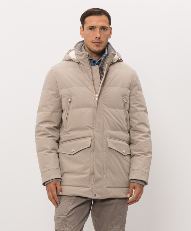 Brunello Cucinelli Бежевий пуховик MV4061823 зображення 3
