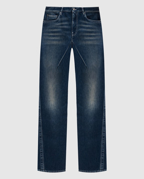 Off-White Сині джинси з ефектом потертості з принтом Diag 44XYA195S26D002