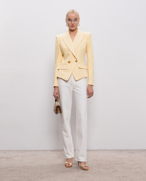 Balmain Желтый двубортный жакет GF1SI650VI58