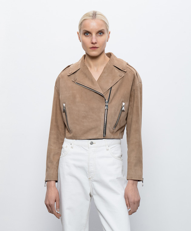 Babe Pay Pls Коричневая замшевая косуха 2516SUEDE изображение 3