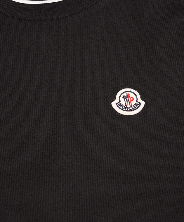 Moncler ENFANT Детская черная футболка L29548C0000889AFV изображение 3