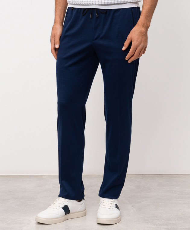 Stefano Ricci Синие брюки из шерсти M1T6100160MA0033 изображение 3