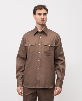 ISAIA Коричневая рубашка CAM216P9100