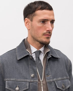 Brunello Cucinelli Серый галстук из шерсти M032P0018