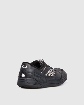 Balenciaga Черные кожаные кроссовки Hamptons 841765WCURB