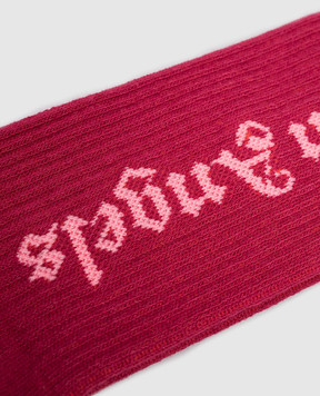 Palm Angels Детские розовые носки с логотипом PGRA005F25KNI002