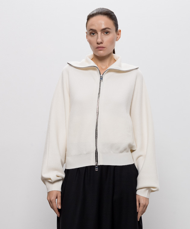 Jacob Lee Кардиган цвета айвори из кашемира WWCJ0015AW26W изображение 3