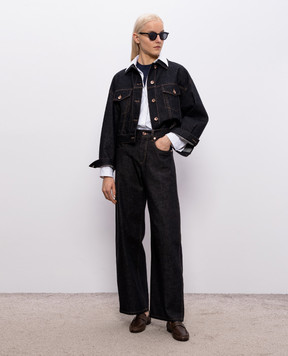 Brunello Cucinelli Синій топ з кашеміром в рубчик M9A822200P