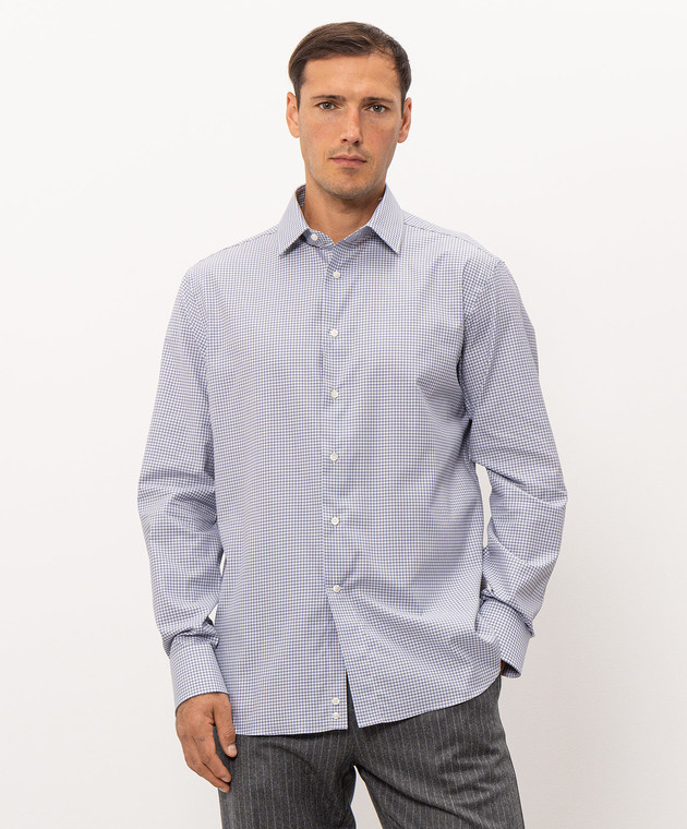 Canali Рубашка в клетку из хлопка GR03826NCL70A1 изображение 3
