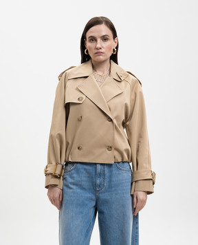 Solotre Бежева двобортна куртка M1AB0021