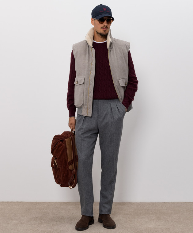 Brunello Cucinelli Бордовый свитер из кашемира M22707200 изображение 2
