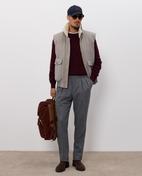 Brunello Cucinelli Бордовый свитер из кашемира M22707200